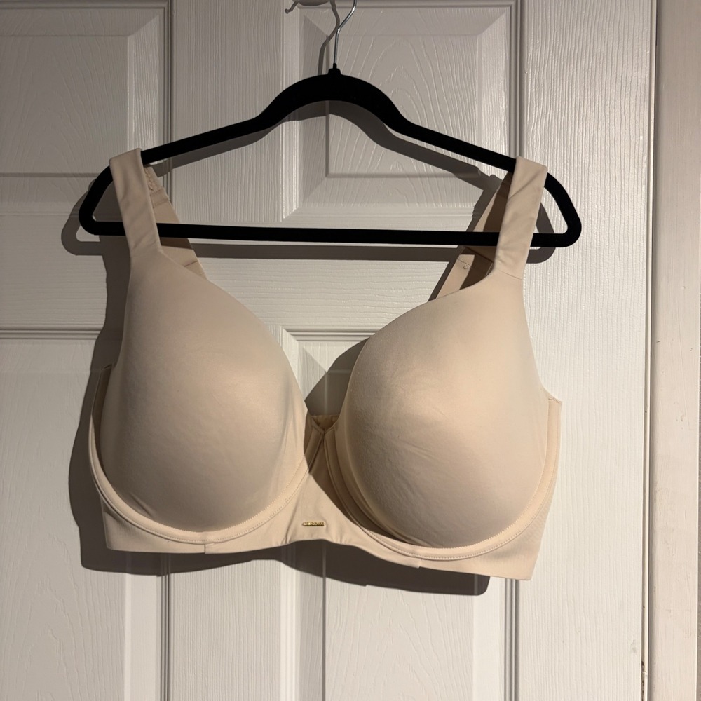 Cacique Lightly Lined Balconette Bra Beige Tan Underwire Size 40H